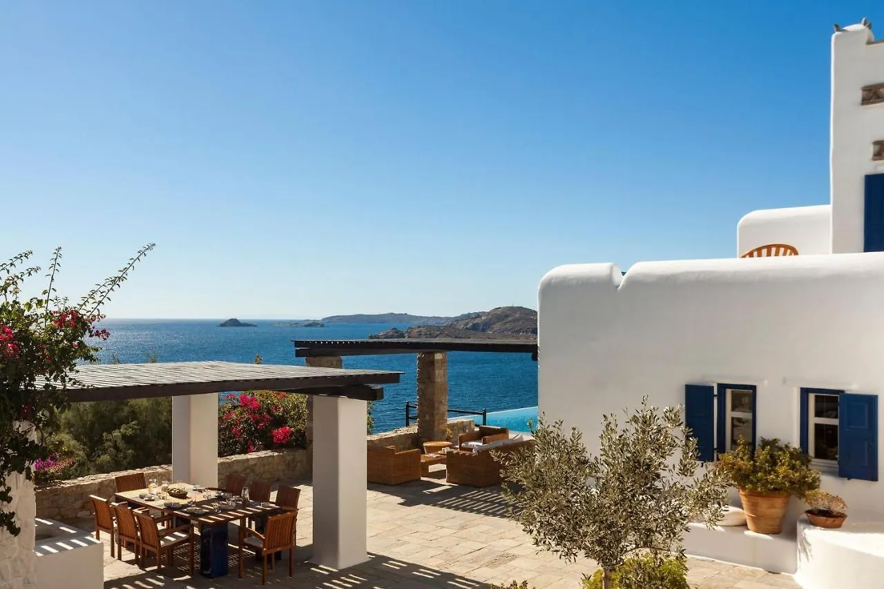 Excellent Mykonos Villa Villa Psarrou Lambda 5 Bedrooms Stunning Sea Views Psarrou Mykonos Town
