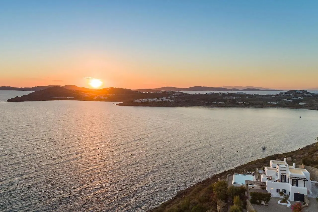Excellent Mykonos Villa Villa Psarrou Lambda 5 Bedrooms Stunning Sea Views Psarrou Mykonos Town