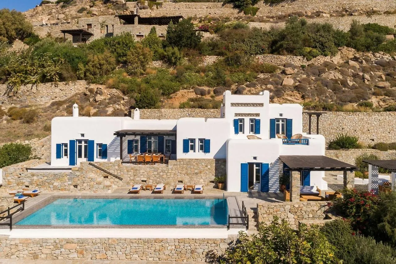 Excellent Mykonos Villa Villa Psarrou Lambda 5 Bedrooms Stunning Sea Views Psarrou Mykonos Town
