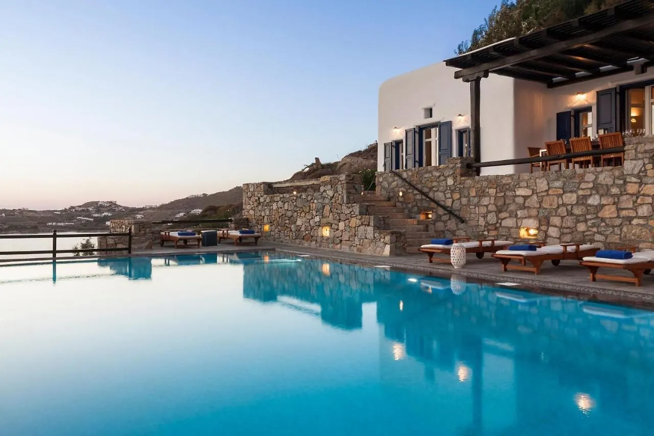 Excellent Mykonos Villa Villa Psarrou Lambda 5 Bedrooms Stunning Sea Views Psarrou Mykonos Town