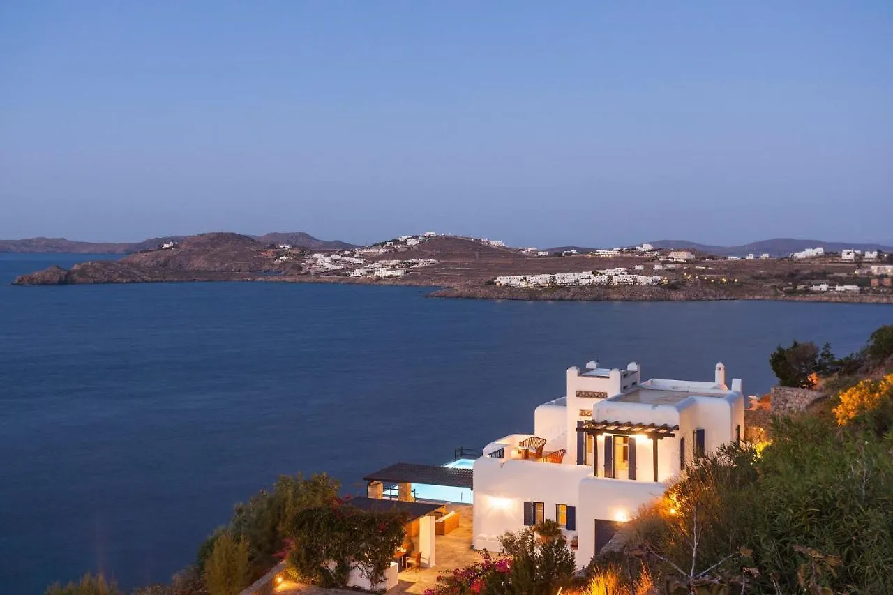 Excellent Mykonos Villa Villa Psarrou Lambda 5 Bedrooms Stunning Sea Views Psarrou Mykonos Town