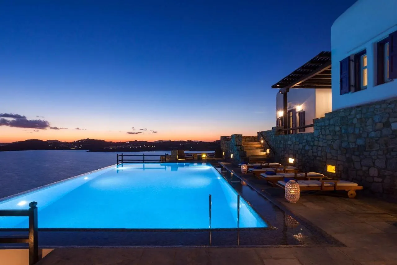Excellent Mykonos Villa Villa Psarrou Lambda 5 Bedrooms Stunning Sea Views Psarrou Mykonos Town