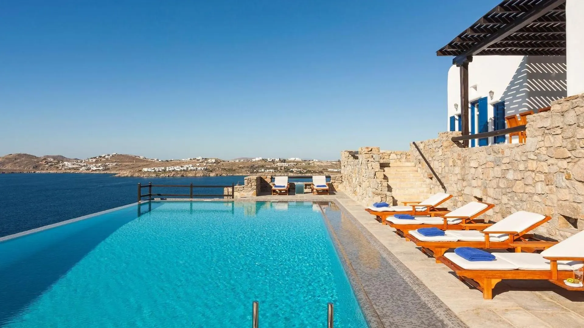 Excellent Mykonos Villa Villa Psarrou Lambda 5 Bedrooms Stunning Sea Views Psarrou Mykonos Town