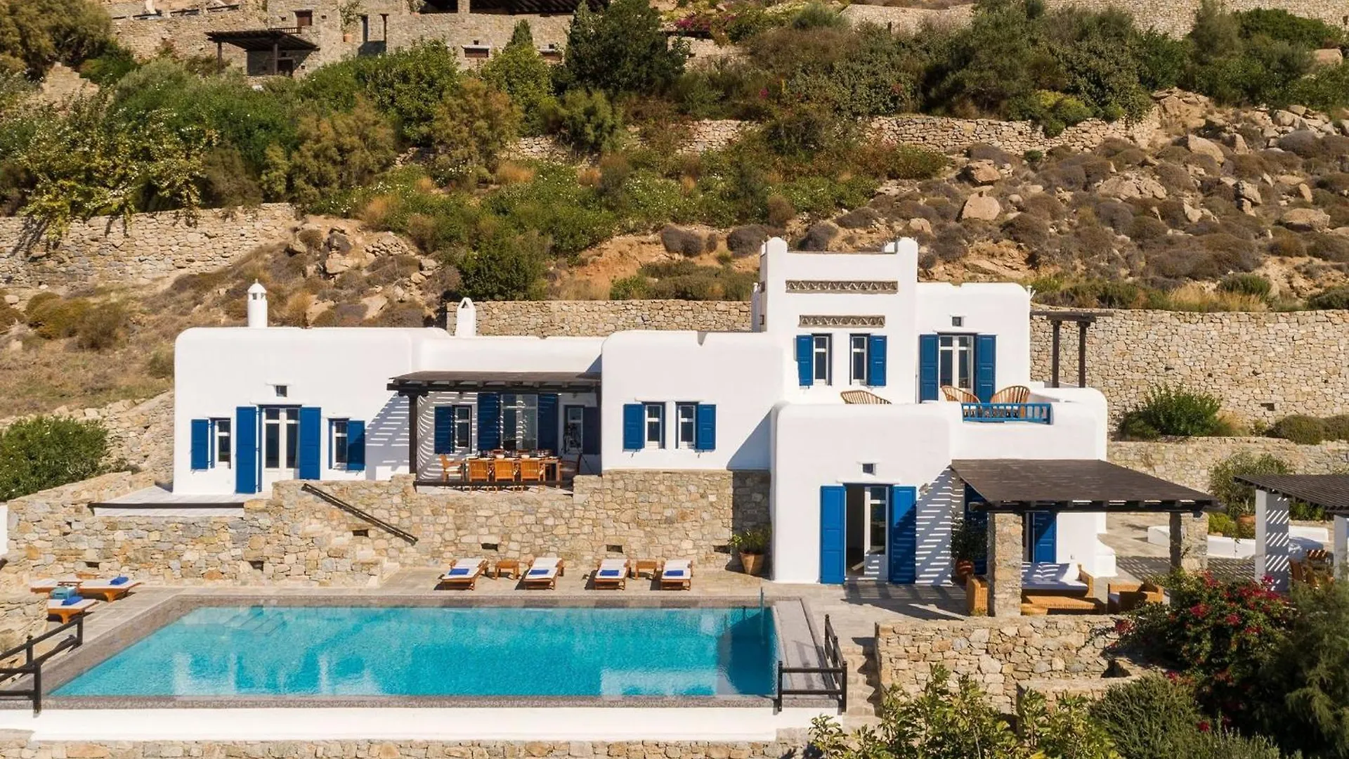 Excellent Mykonos Villa Villa Psarrou Lambda 5 Bedrooms Stunning Sea Views Psarrou Mykonos Town